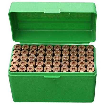 Flip Top 50 Round Ammo Box 270, 30-06,  25-05 Green