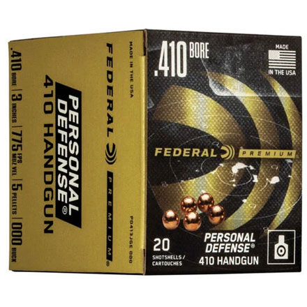 Federal Personal Defense Handgun 410 Gauge 3" 000 Buck 5 Pellets 20 Rounds 775fps