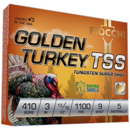 Fiocchi Golden Turkey 410 Gauge 3" 13/16oz #9 Tungsten Super Shot 5 Rounds