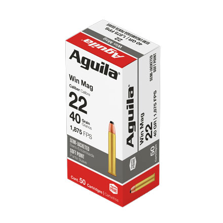 Aguila 22 Winchester Magnum High Velocity 40 Grain Semi-Jacketed Soft Point 50 Rounds