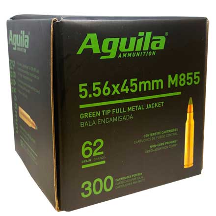 Aguila M855 5.56 NATO 62 Grain Green Tip Full Metal Jacket Boat Tail 300 Rounds
