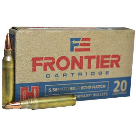 Hornady Frontier 5.56 NATO 68 Grain Boat Tail Hollow Point Match 500 Round Case